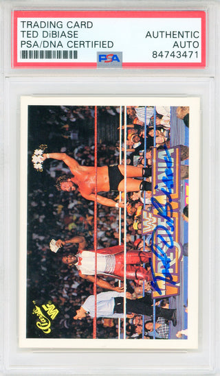 Ted DiBiase Autographed 1990 Classics WWF Card #117 (PSA Auto)
