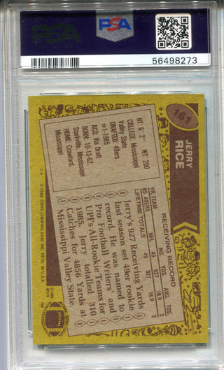 Jerry Rice 1986 Topps Rookie Card #161 PSA NM 7 Card