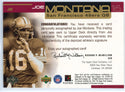 Joe Montana Autographed 1999 Upper Deck Super Signatures Card #JM