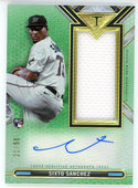 Sixto Sanchez Autographed 2021 Topps Triple Threads Rookie Jersey Card #ASJR-SS