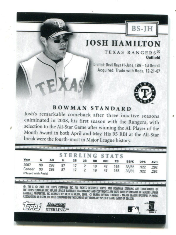 Josh Hamilton 2008 Topps Bowman Sterling #BSJH Jersey Card