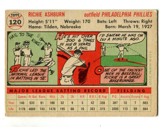 Richie Ashburn 1956 Topps #120 Card