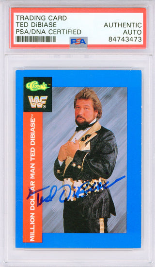 Ted DiBiase Autographed 1991 Classics WWF Card #9 (PSA Auto)