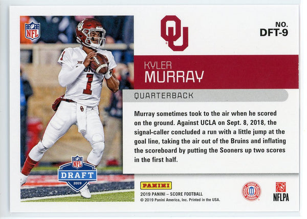 Kyler Murray 2019 Panini Score Rookie Card #DFT-9