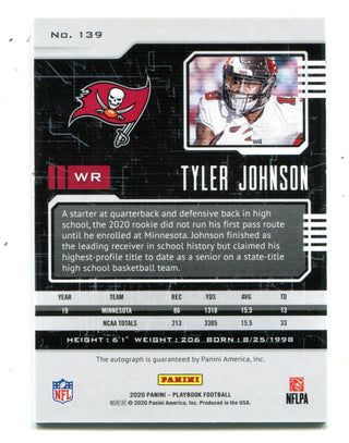 Tyler Johnson 2020 Panini Playbook #139 Autographed RC 62/75