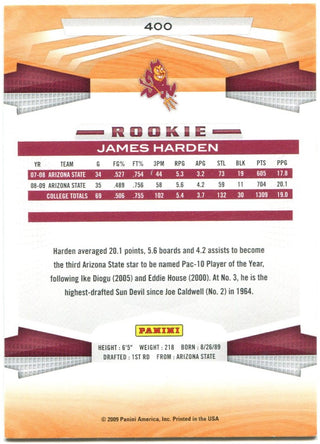 James Harden Panini Rookie 2009 Arizona State #400
