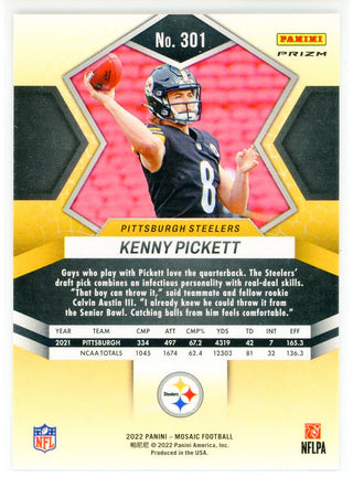 Kenny Pickett 2022 Panini Mosaic Red / Yellow Prizm Rookie Card #301