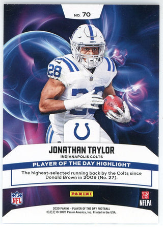 Jonathan Taylor 2020 Panini Player of the Day Rookie Card #70