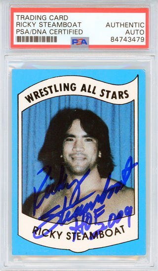 Ricky Steamboat "HOF 2009" Autographed 1982 All Star Card #11 (PSA Auto)