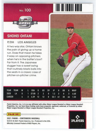 Shohei Ohtani 2021 Panini Contenders Optic Season Ticket Card #100