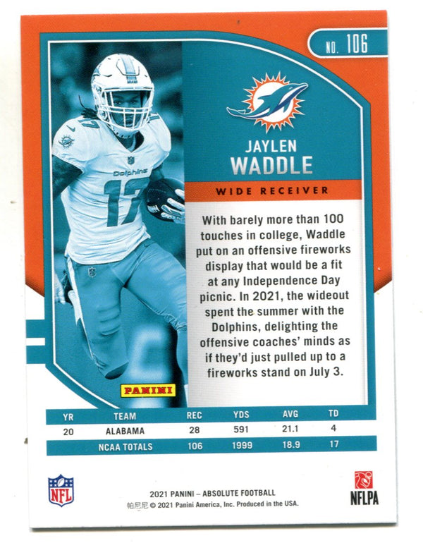 Jaylen Waddle 2021 Panini Score Rookie Card #326