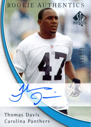 Thomas Davis Autographed 2005 Upper Deck Sp Rookie Card