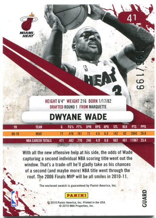 Dwayne Wade 2020 Panini Rookies and Stars Jersey Card 195/199 #41
