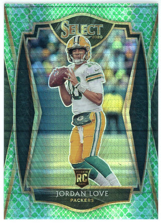 Jordan Love 2020 Panini Select Premier Level Dragon Scale Prizm Rookie Card #147