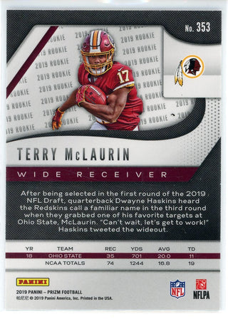 Terry McLaurin 2019 Panini Prizm Rookie Card #353