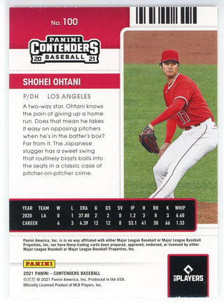 Shohei Ohtani 2021 Panini Contenders Season Ticket Purple Card #100
