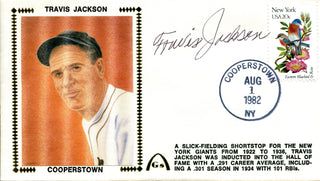 Travis Jackson Autographed August 1st, 1982 First Day Cover (PSA)