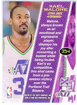 Karl Malone 1996 Topps Stadium Club Members Only Xpressions Card #354
