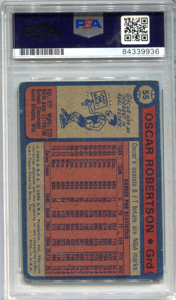 Oscar Robertson 1969 Topps #55 (PSA GEM MT 10 AUTO) Card