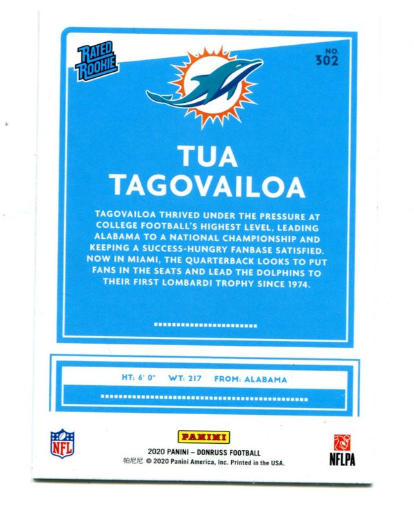 Tua Tagovailoa 2021 Panini Donruss Rated Rookie Press Proof Blue #302