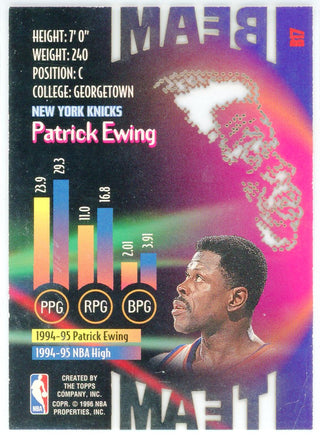 Patrick Ewing 1996 Topps Stadium Club Members Only Beam Team Card #B17