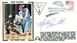 Mike Schmidt Autographed April 18, 1987 First Day Cover (PSA)