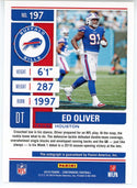Ed Oliver Autographed 2019 Panini Contenders Rookie Ticket Card #197