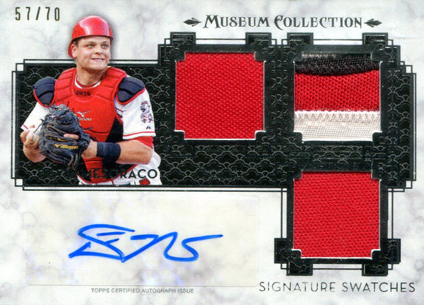 Devin Mesoraco Autographed/Game Worn Jersey Topps Card #57/70