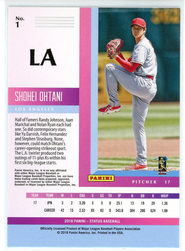 Shohei Ohtani 2018 Panini Status Rookie Card #1