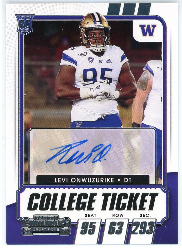 Levi Onwuzurike Autographed 2021 Panini Contenders Draft Pick Rookie Card  #229