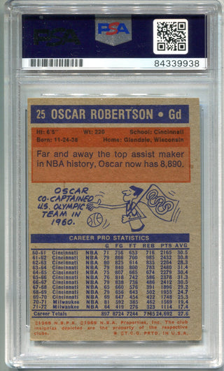 Oscar Robertson 1968 Topps #25 (PSA GEM MT 10 Auto) Card