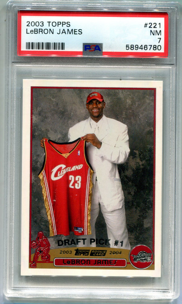 LeBron James 2003-04 Topps #221 Rookie Card (PSA NM 7)