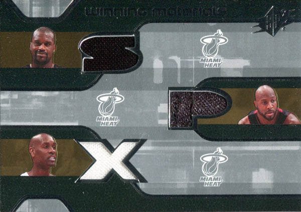 2007-08 Shaquille O'Neal, Alonzo Mourning & Gary Payton Upper Deck SPx Winning Materials Jersey Card