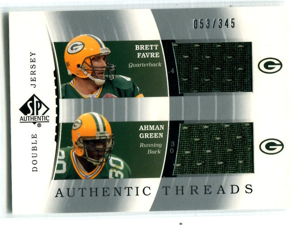Brett Favre/Ahmad Green Upper Deck SP Authentic 053/345 #DJC-BG/AG Card