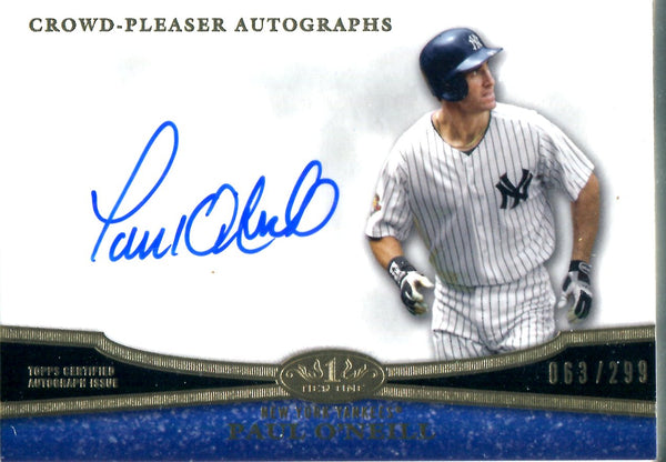 Paul O'Neil 2013 Topps Tier 1 Autographed Card #63/299