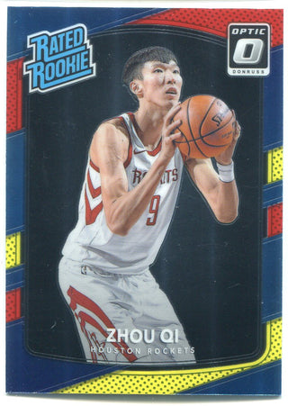 Zhou Qi 2017-18 Donruss Optic Red & Yellow Rated Rookie Card