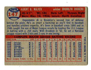 Al "Rube" Walker 1957 Topps #147 Card