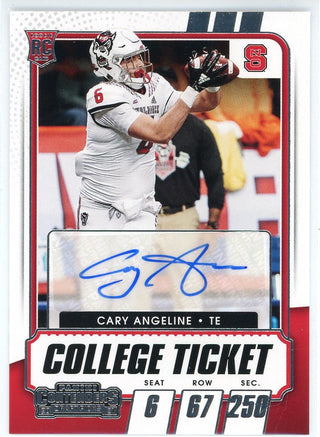 Cary Angeline Autographed 2021 Panini Contenders Draft Pick Rookie Card #175