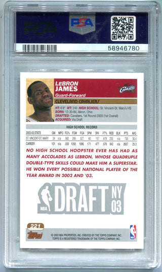 LeBron James 2003-04 Topps #221 Rookie Card (PSA NM 7)