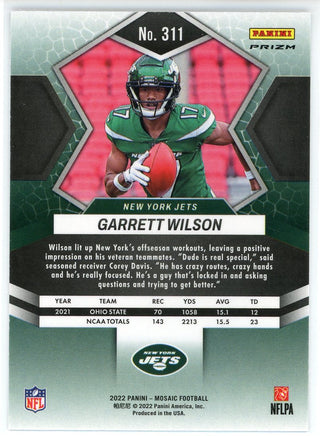 Garrett Wilson 2022 Panini Mosaic Silver Prizm Rookie Card #311