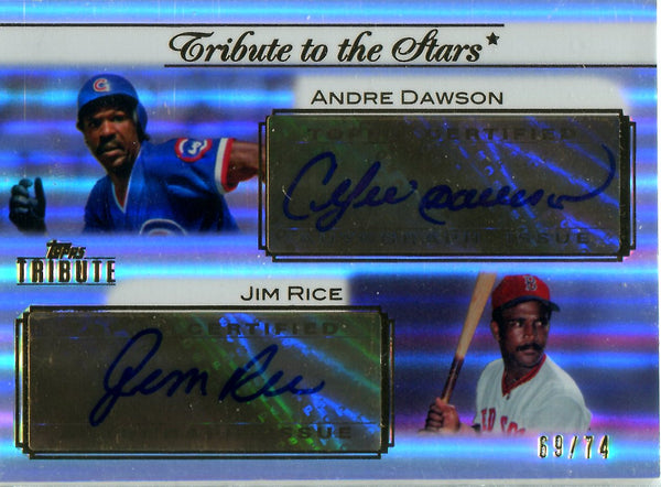 Andre Dawson & Jim Rice 2011 Topps Tribute Autographed Card #69/74