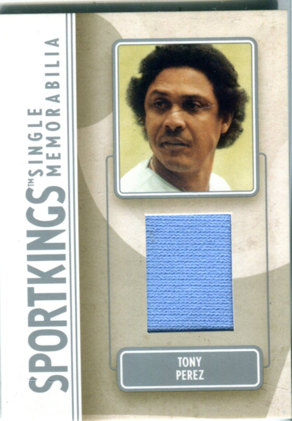Tony Perez 2008 Sportkings Game Used Jersey Card