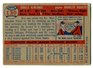 Don Newcombe 1957 Topps #130 Card