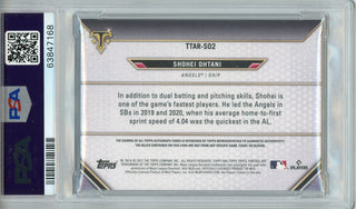 Shohei Ohtani Autographed 2021 Topps Triple Threads Amethyst Relic Jersey Card (PSA 9)