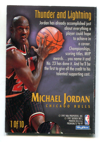 Michael Jordan 1997 Fleer Skybox Premium Thunder #1 Card