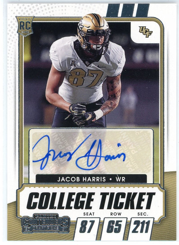 Jacob Harris Autographed 2021 Panini Contenders Draft Pick Rookie Card #262