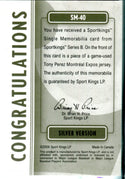 Tony Perez 2008 Sportkings Game Used Jersey Card