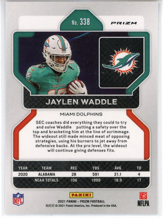 Jaylen Waddle 2021 Panini Prizm Red/White/Blue Prizm Rookie Card #338