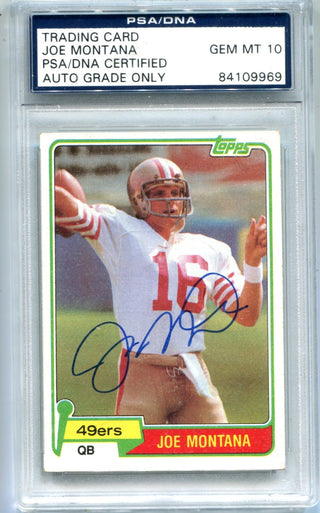 Joe Montana 1981 Topps #216 Rookie Auto PSA AUTO GEM MT 10 Card