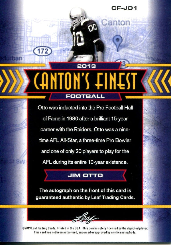 Jim Otto 2013 Leaf Sports Heroes Autographed Card